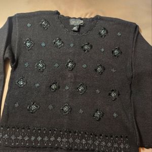 Black Beaded Sweater